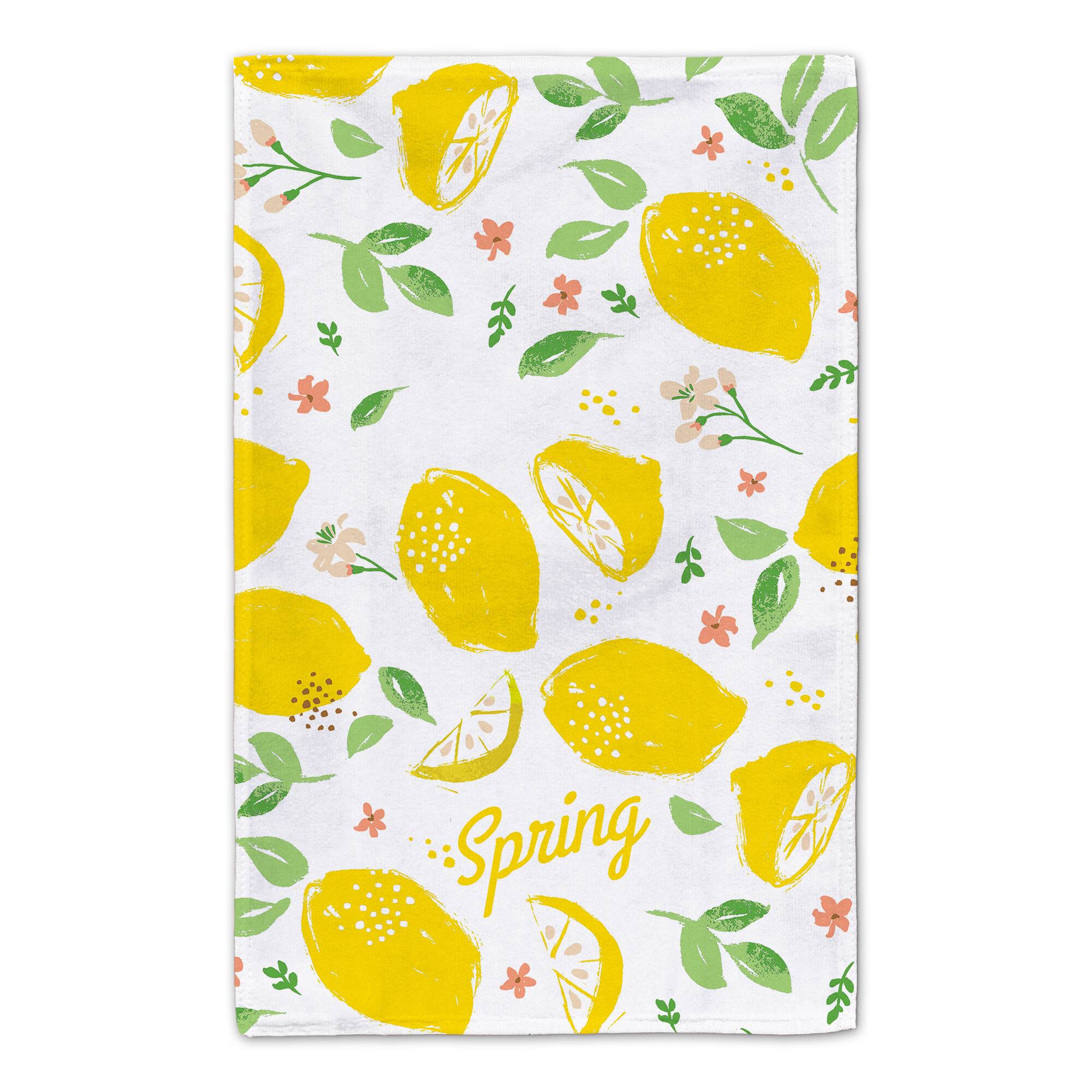 Spring Lemon Pattern Tea Towel - Set of 2